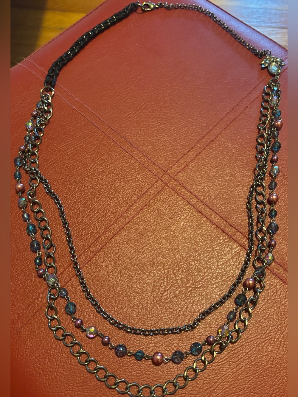 ✨Layered Multichain Beaded Necklace - Purple and Blue